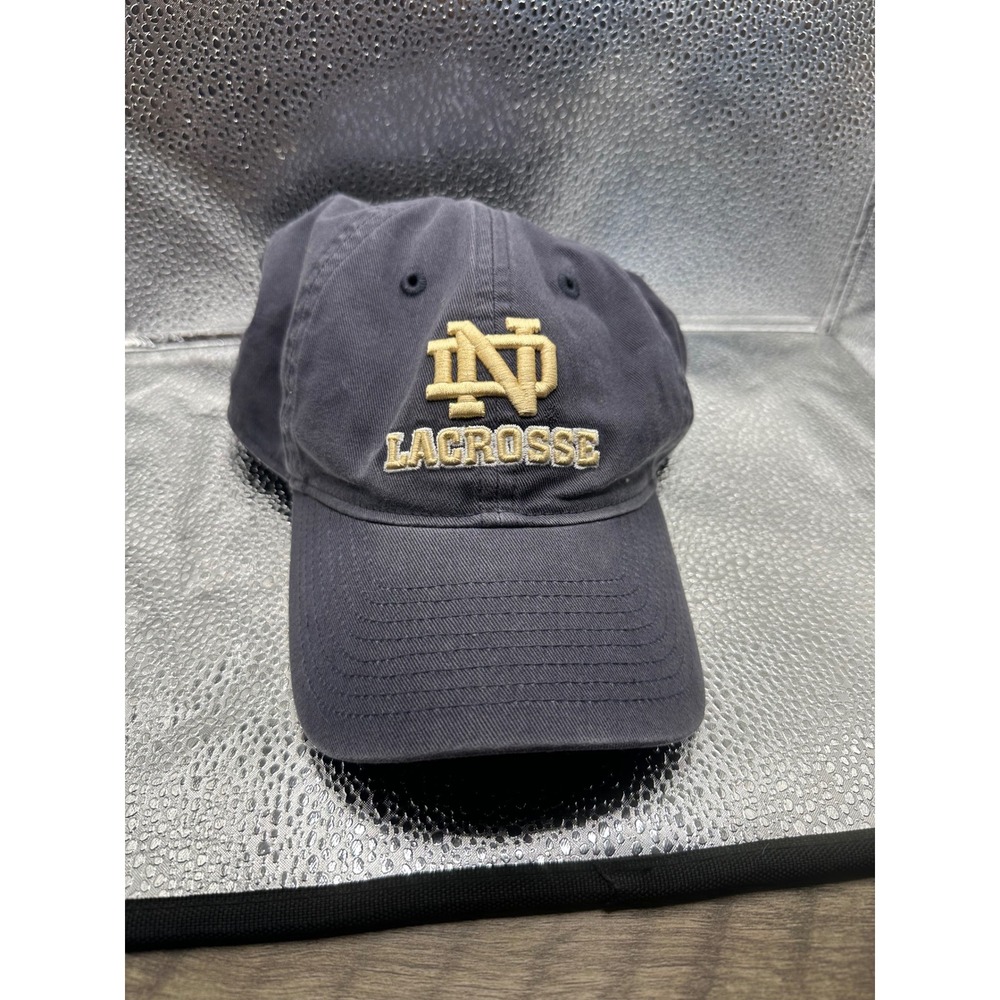 Adidas Notre Dame Fighting Irish Lacrosse Hat Navy Blue Adjustable Dad Cap Mens